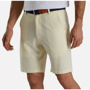 FootJoy Seersucker Golf Shorts Performance Yellow‎ Men's 35X10